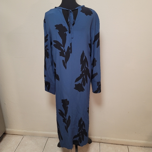 Marimekko Talvehtia Utuinen Midi Dress Blue/Black Size 36/US 6 NWT - Picture 5 of 10